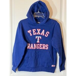 Stitches Texas Rangers Hoodie Royal Blue Graphic Pullover XL MLB Baseball